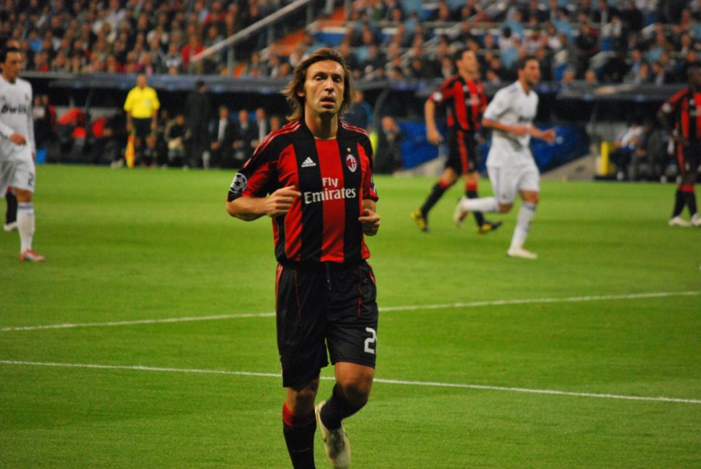 Andrea Pirlo playing for AC Milan