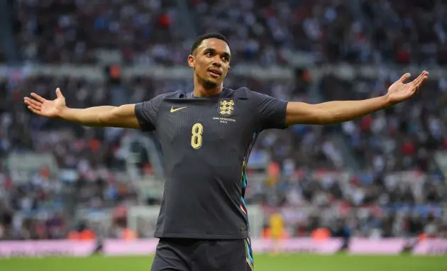 Trent Alexander-Arnold after scoring for England against Bosnia and Herzegovina