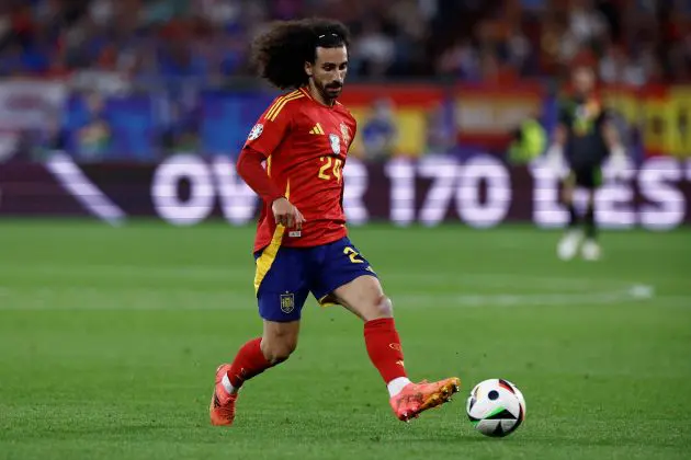 Marc Cucurella in action for Spain