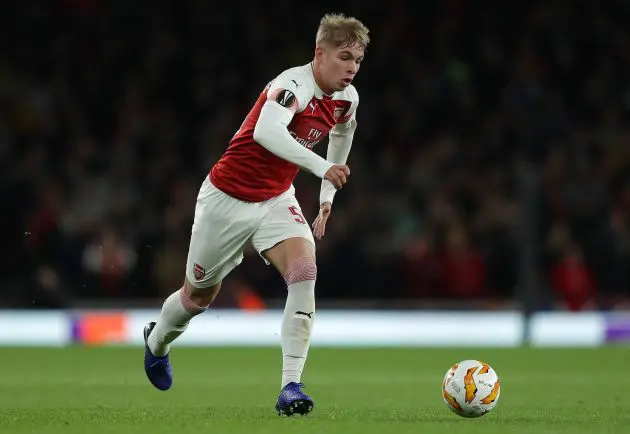 Emile Smith-Rowe in action for Arsenal