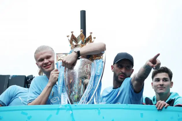 Erling Haaland and the Premier League trophy