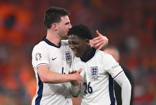 Declan Rice and Kobbie Mainoo