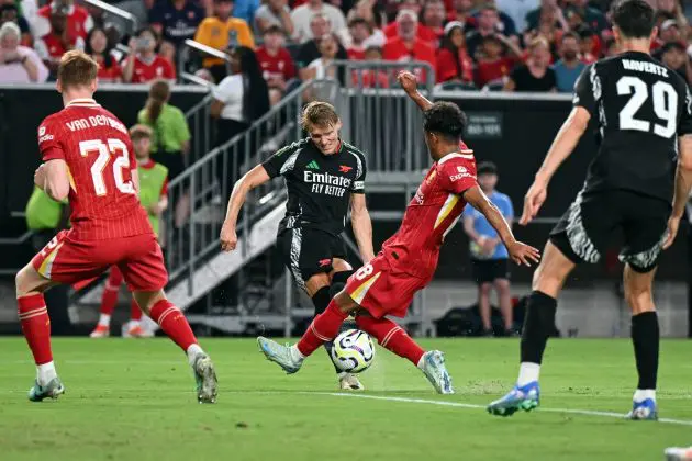 Arsenal in action against Liverpool