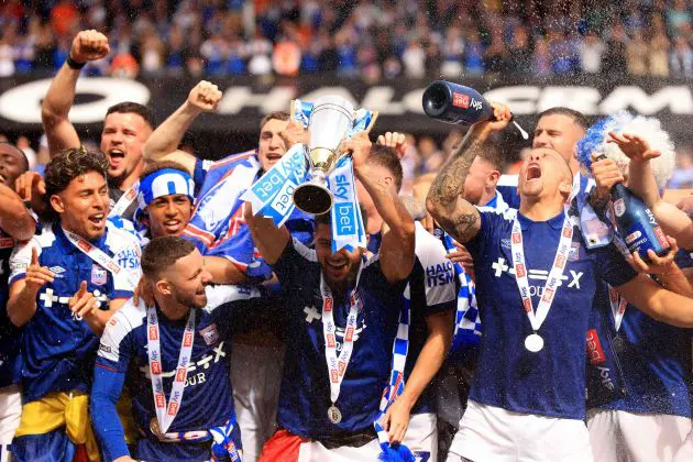 Ipswich Town celebrating promotion