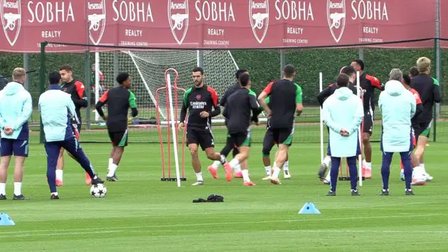 Mikel Merino among the Arsenal players training