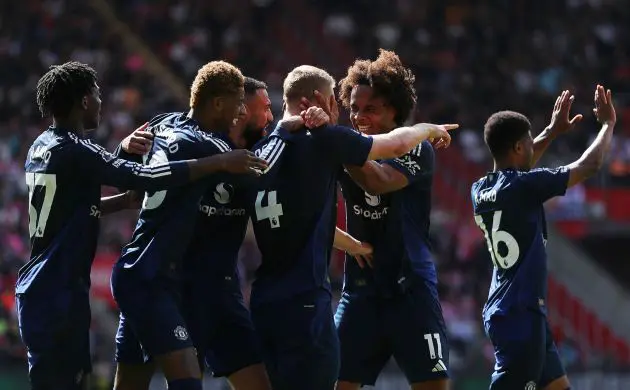 Man Utd celebrate against Southampton