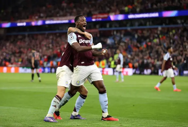 Jhon Duran celebrates his winner against Bayern Munich