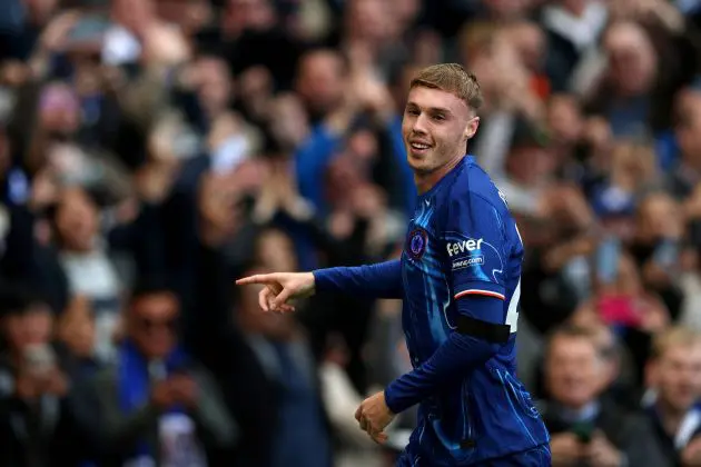 Cole Palmer celebrates against Brighton