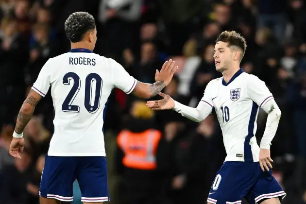James McAtee after scoring for England U21s