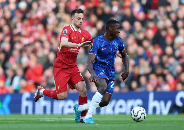 Liverpool forward Diogo Jota and Chelsea midfielder Moises Caicedo