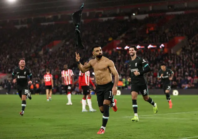Mo Salah celebrates against Southampton