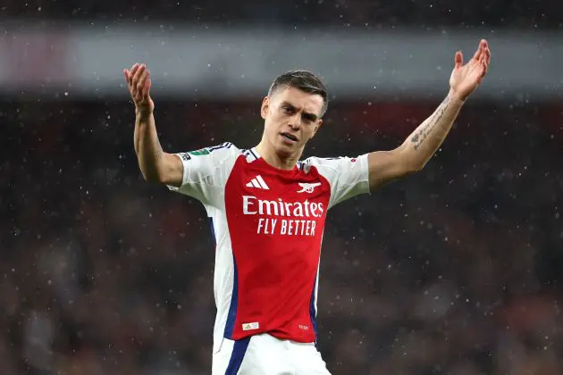 Arsenal forward Leandro Trossard (Photo by Alex Pantling/Getty Images) via ONE FOOTBALL