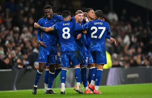 Chelsea celebrate against Tottenham.