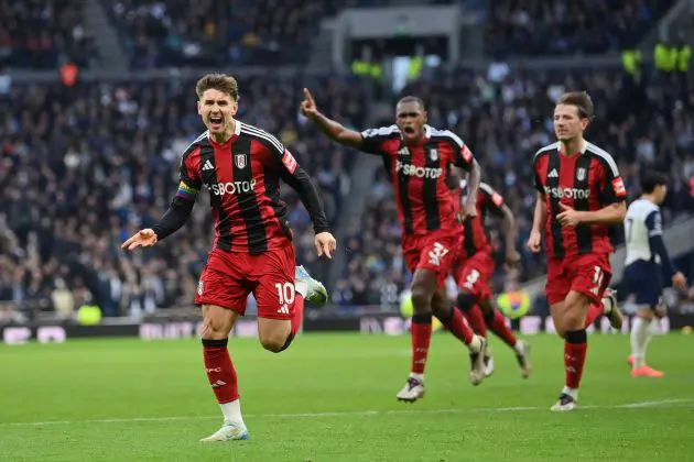 Fulham celebrate against Tottenham