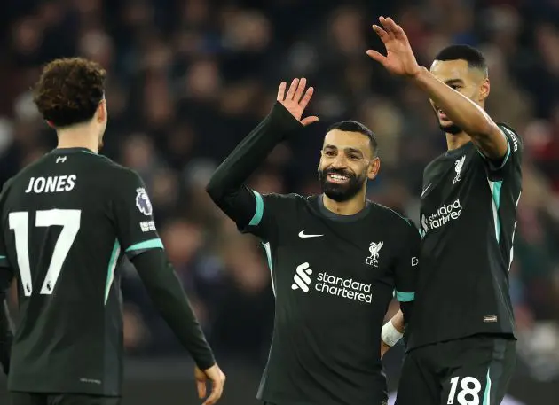 Liverpool celebrate against West Ham