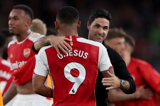 Mikel Arteta and Gabriel Jesus