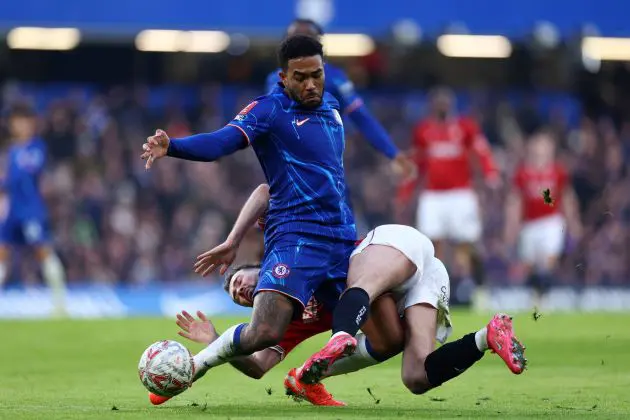 Reece James in action against Morecambe
