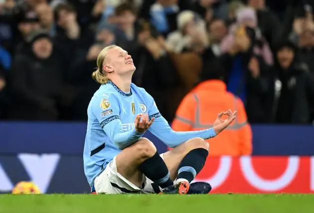 Erling Haaland celebrating (Photo by Michael Regan/Getty Images via OneFootball)