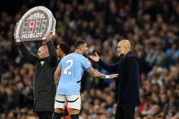 Kyle Walker and Pep Guardiola