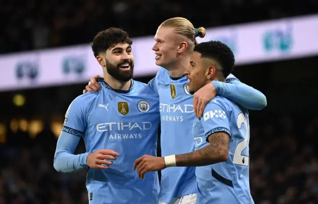 Man City celebrate against West Ham