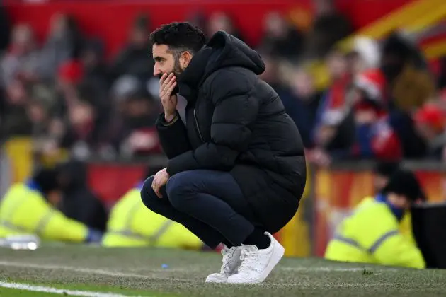 Ruben Amorim watches on as Man United lose to Brighton (Photo by Stu Forster/Getty Images via OneFootball)
