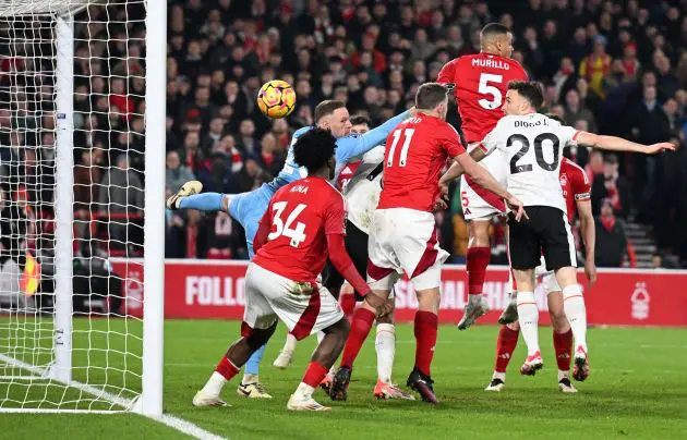 Diogo Jota equalises for Liverpool against Nottingham Forest