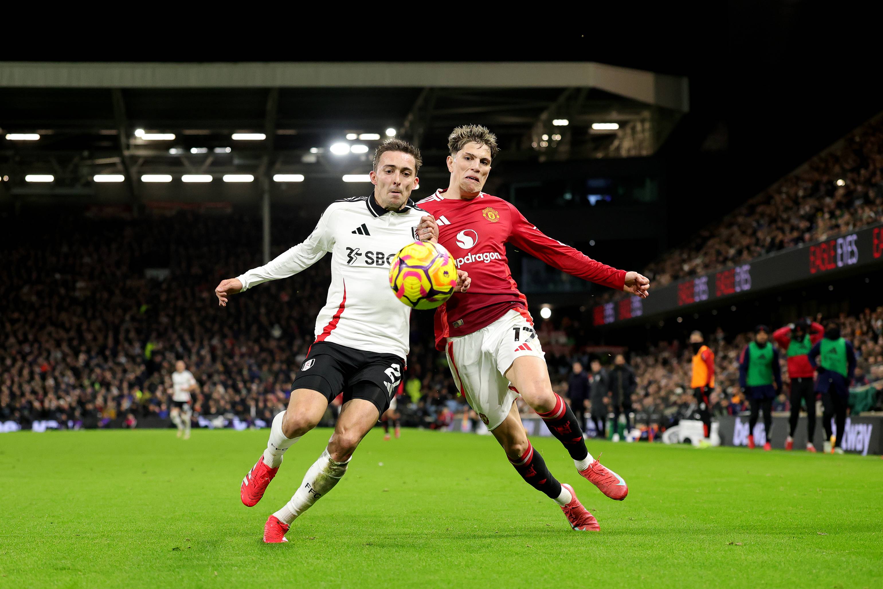 Fulham in action against Man Utd