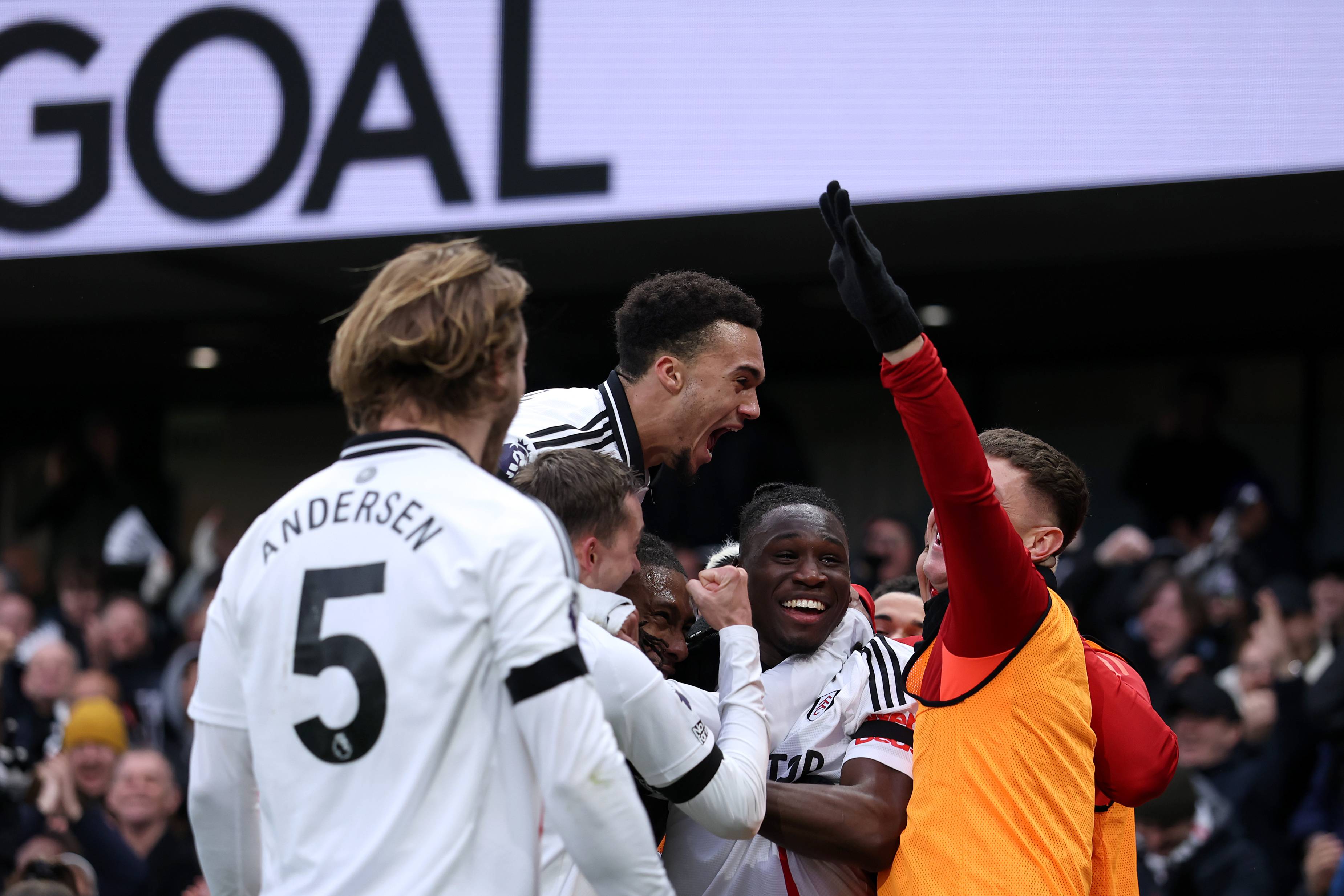 Calvin Bassey celebrates scoring against Nottingham Forest