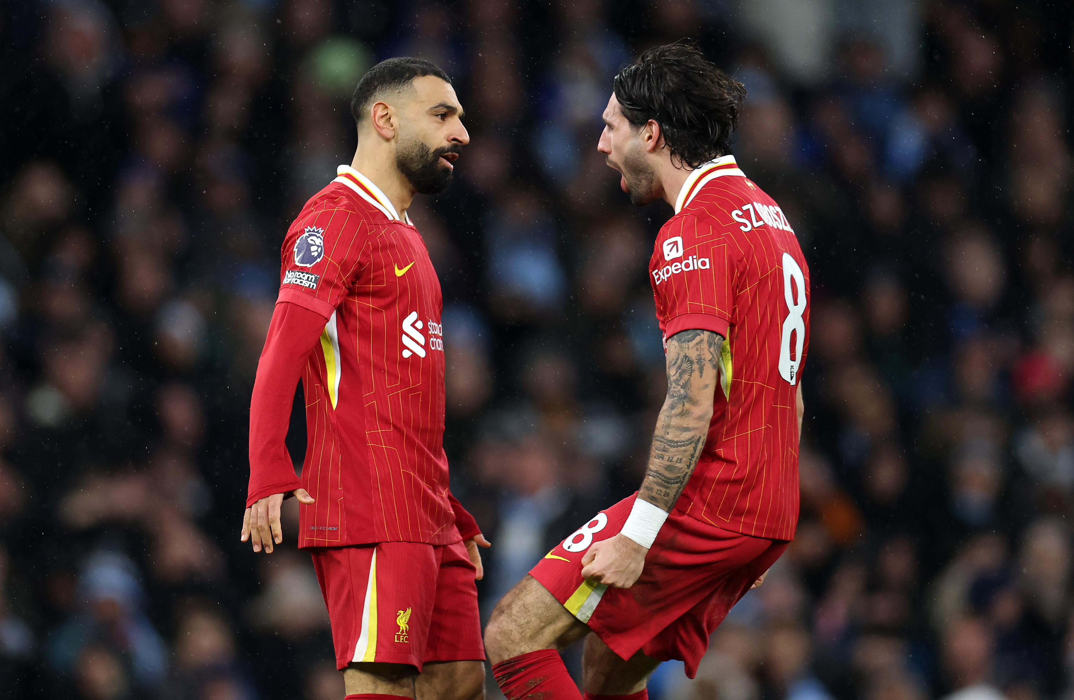 Mo Salah celebrates