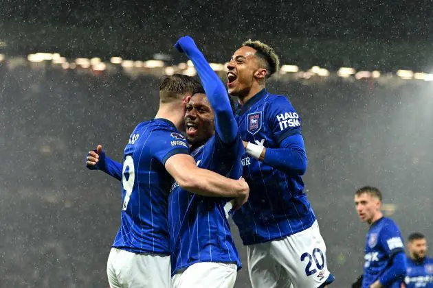 Ipswich celebrate against Man Utd