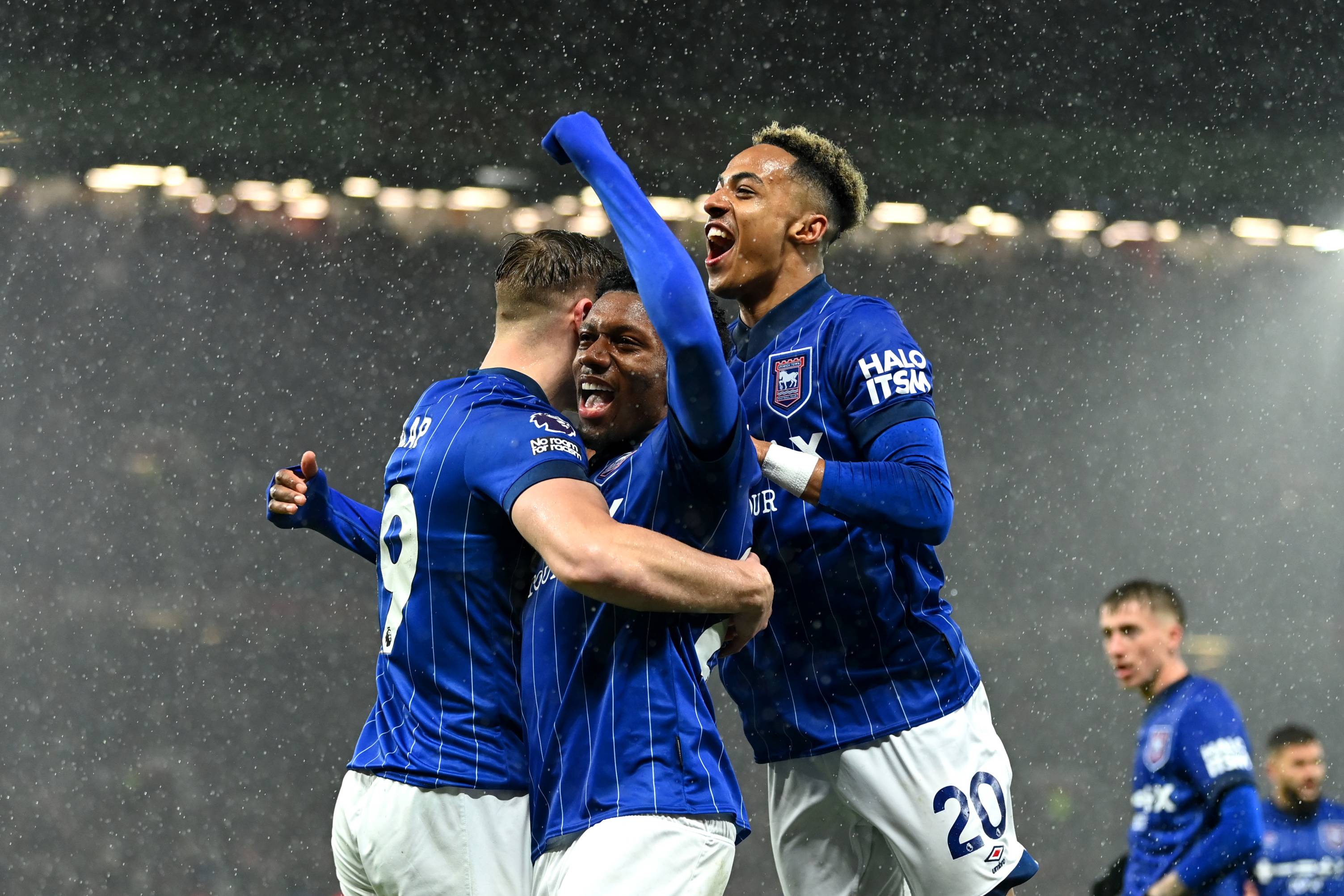 Ipswich celebrate against Man Utd