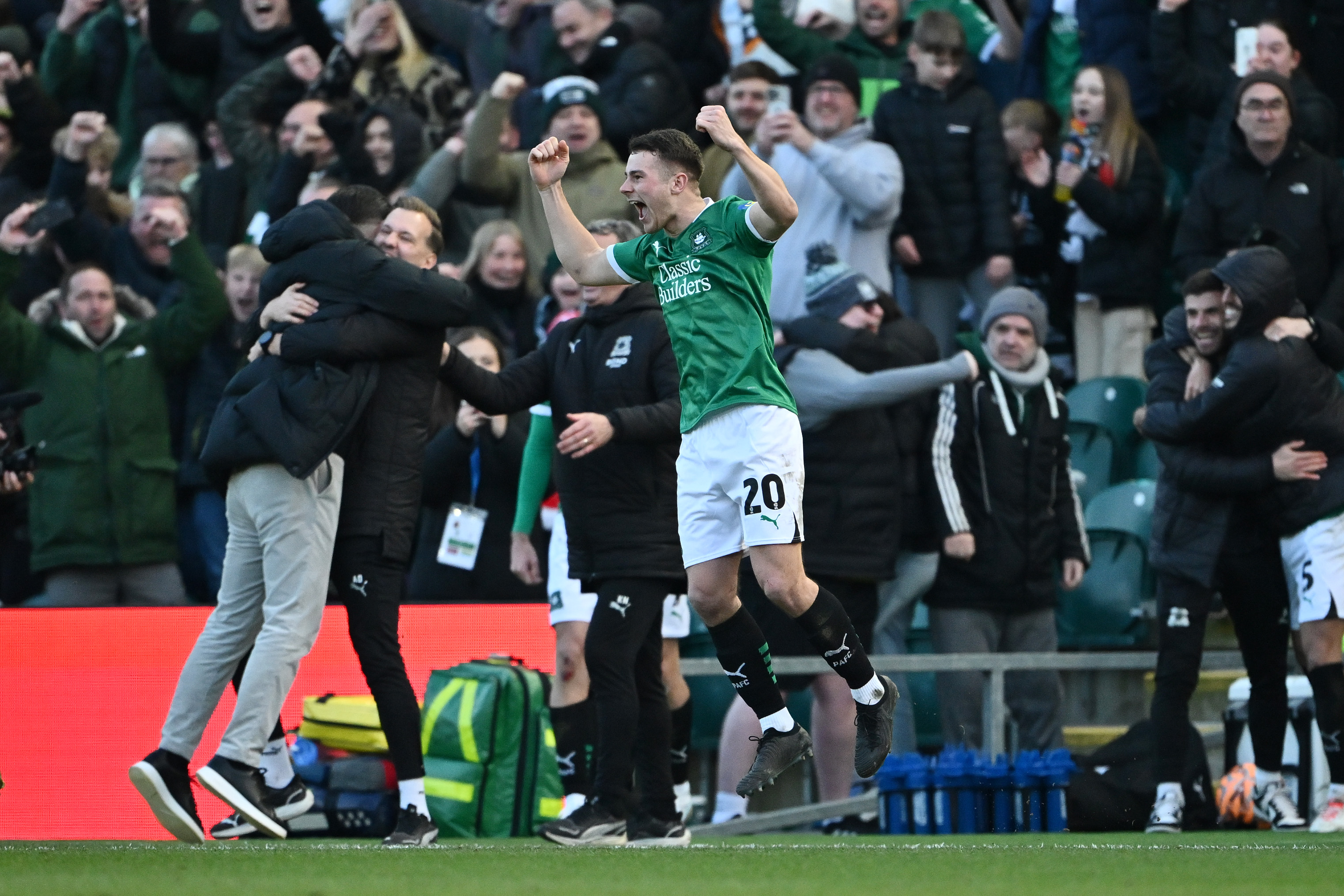Plymouth celebrate against Liverpool