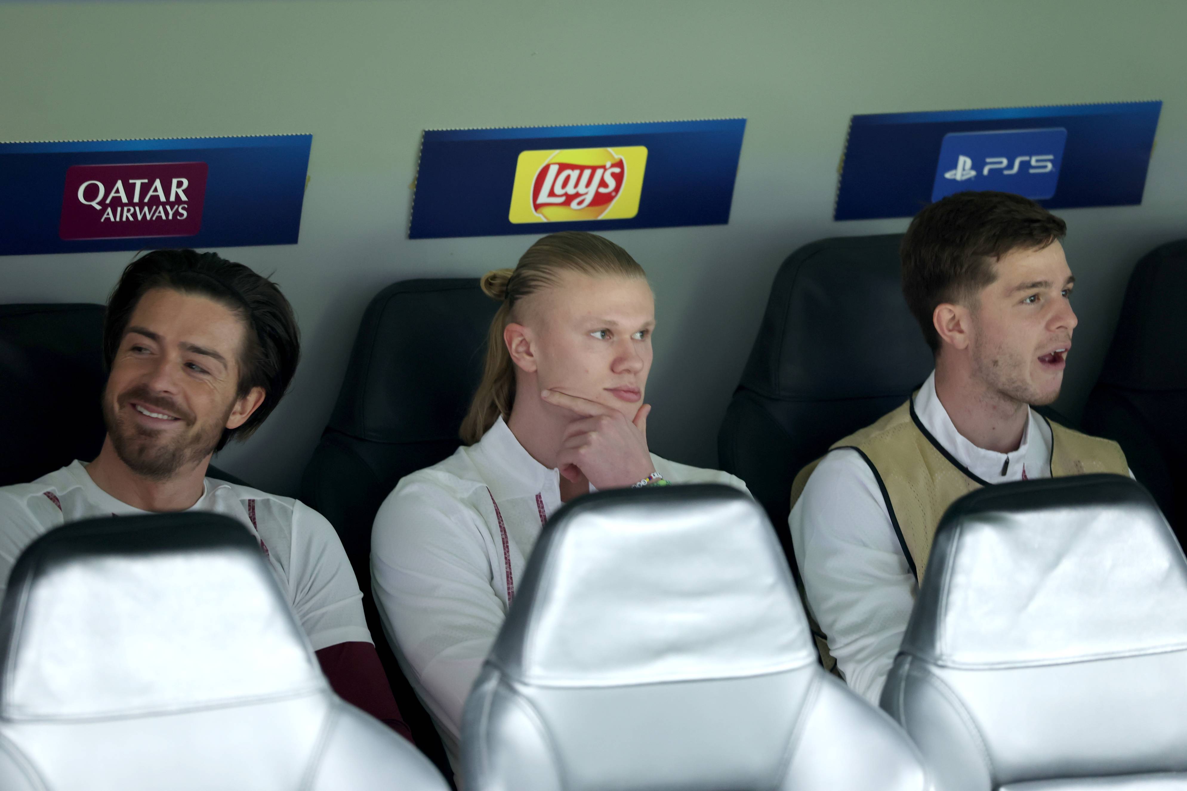 Erling Haaland on the bench against Real Madrid