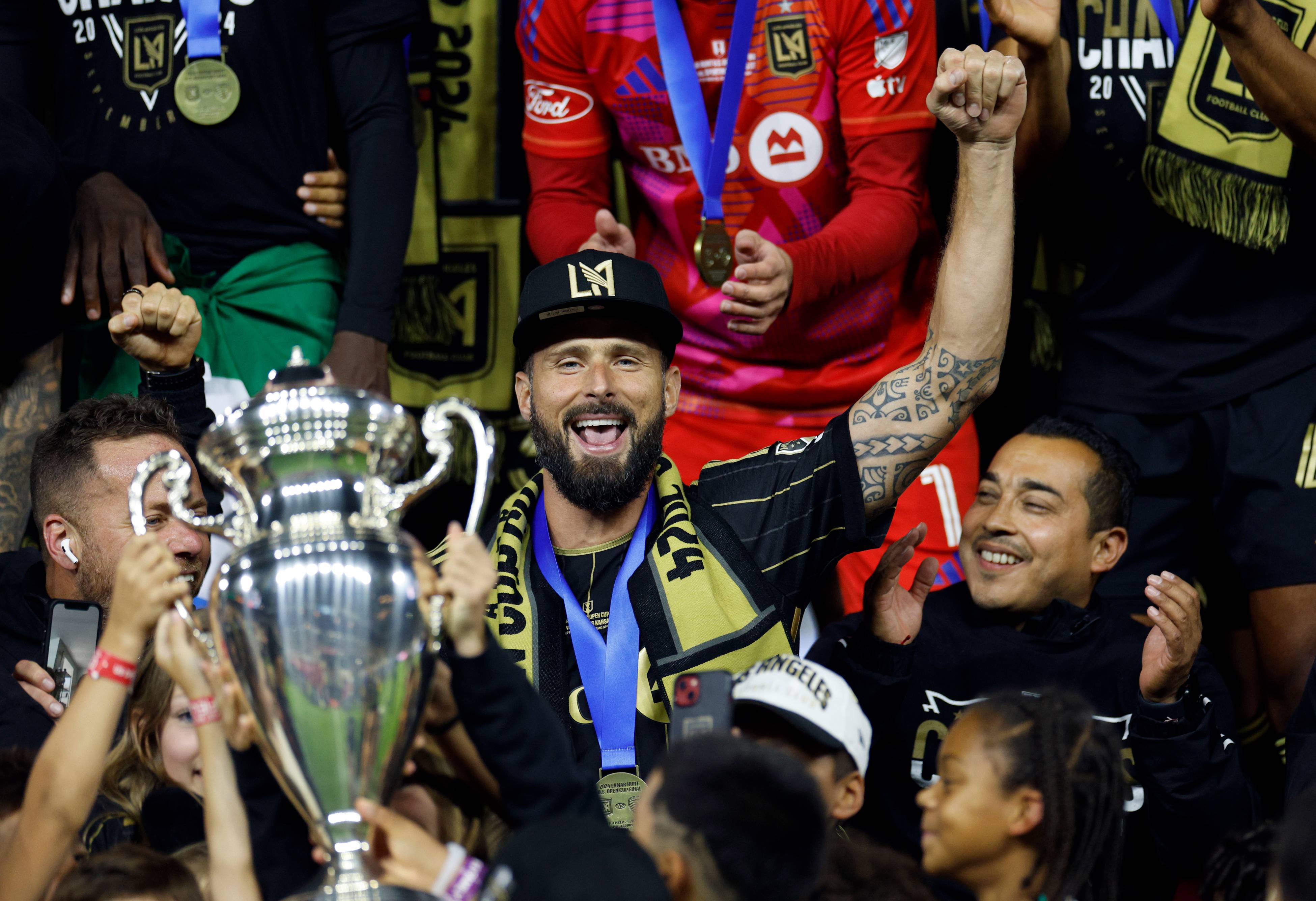 Olivier Giroud with the MLS Open Cup