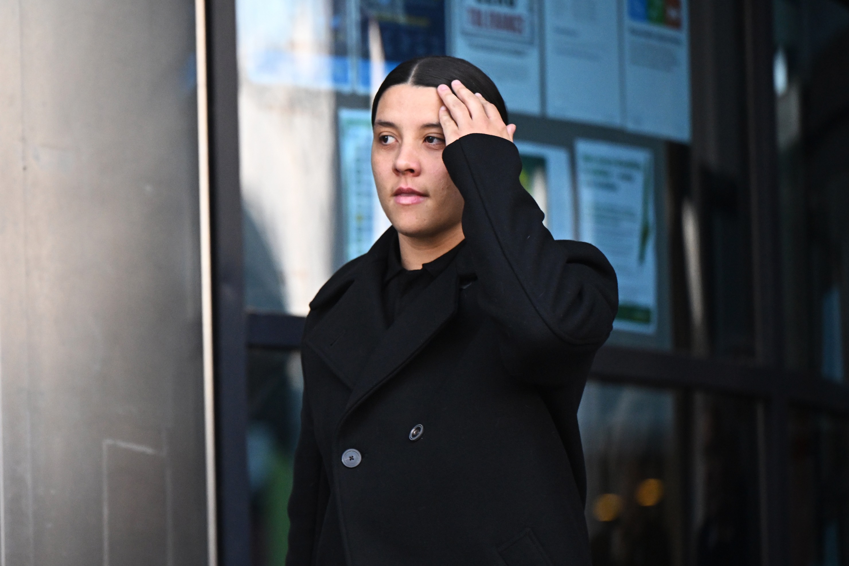 Sam Kerr leaving court