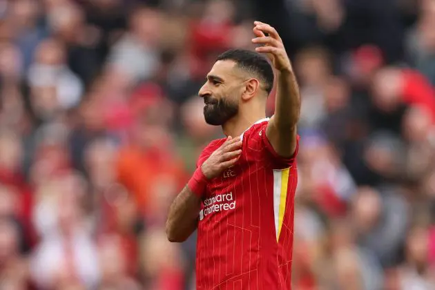 Liverpool forward Mo Salah celebrates against Southampton
