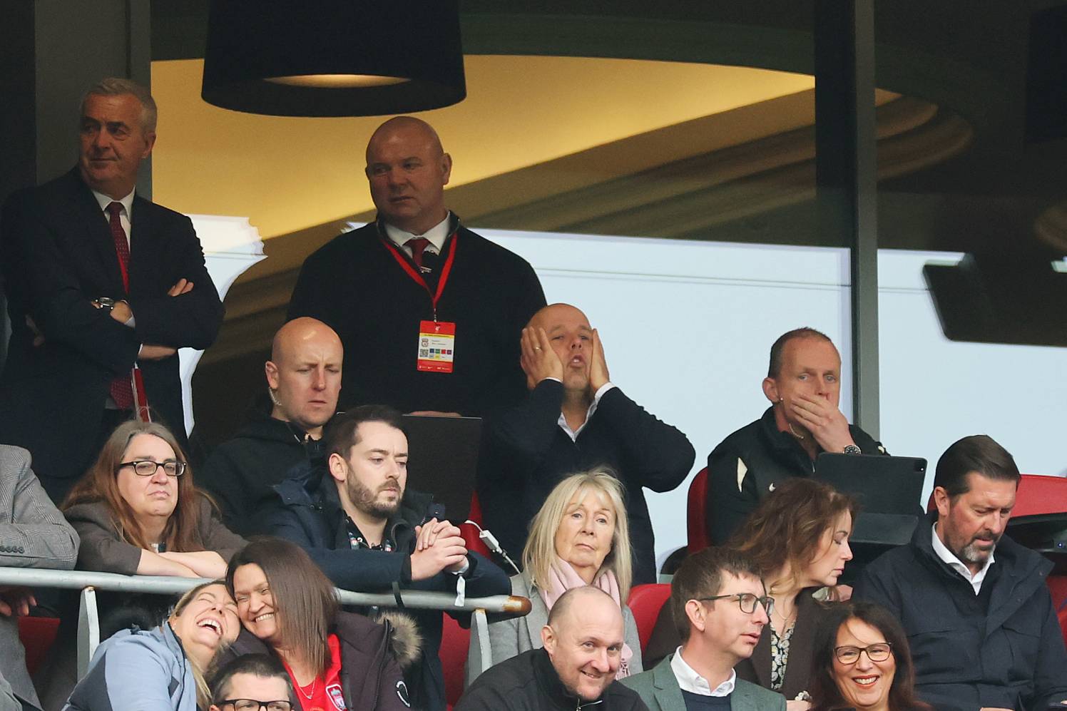 Arne Slot watches from the stands