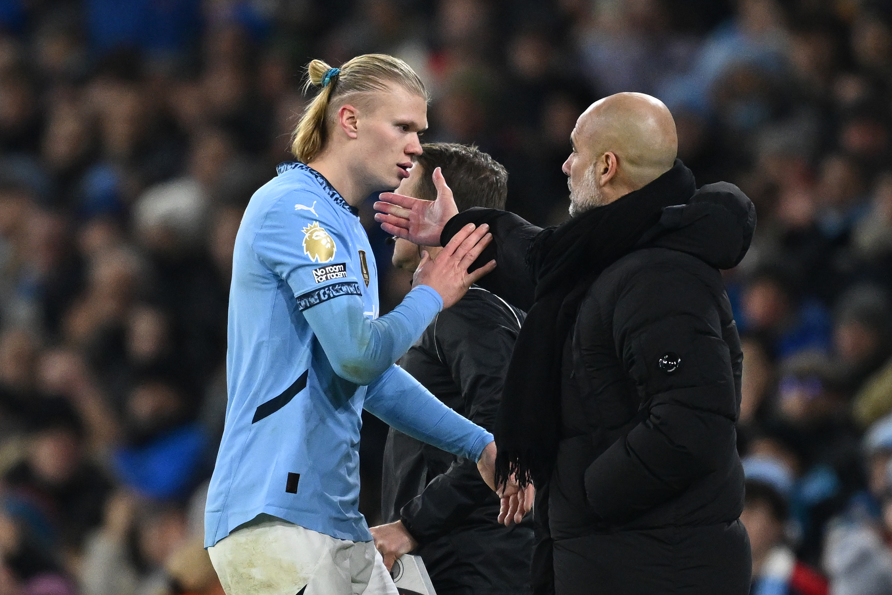 Erling Haaland and Pep Guardiola