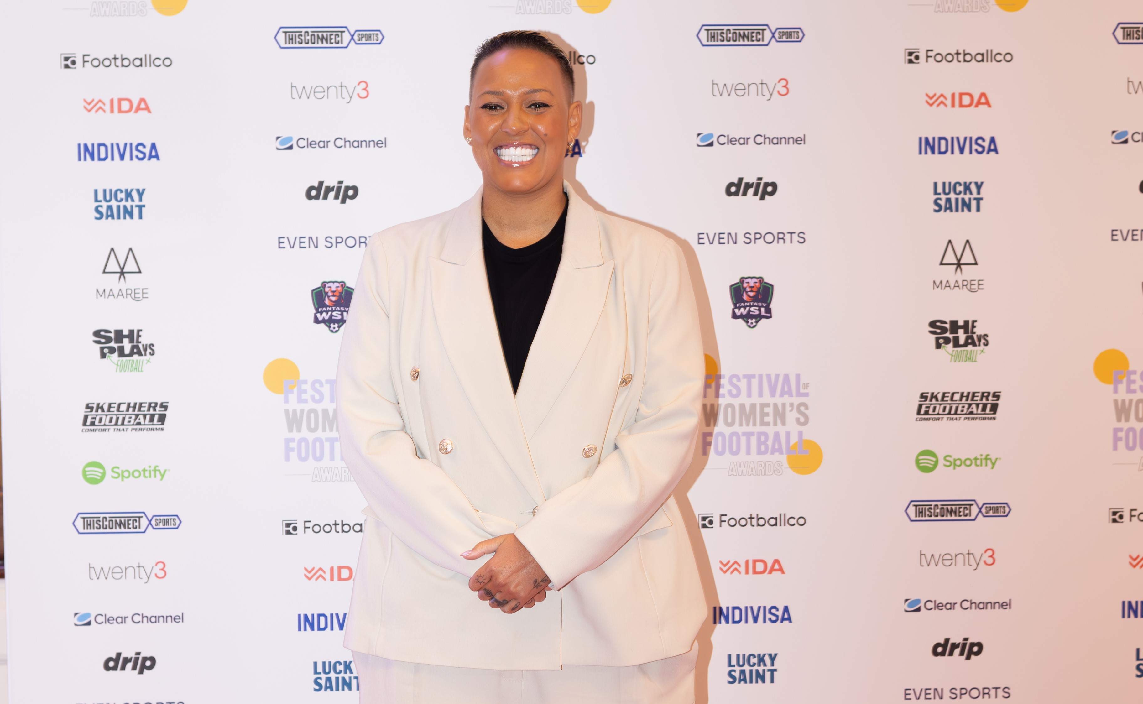 Former Arsenal and England forward Lianne Sanderson at the Festival of Women's Football Awards