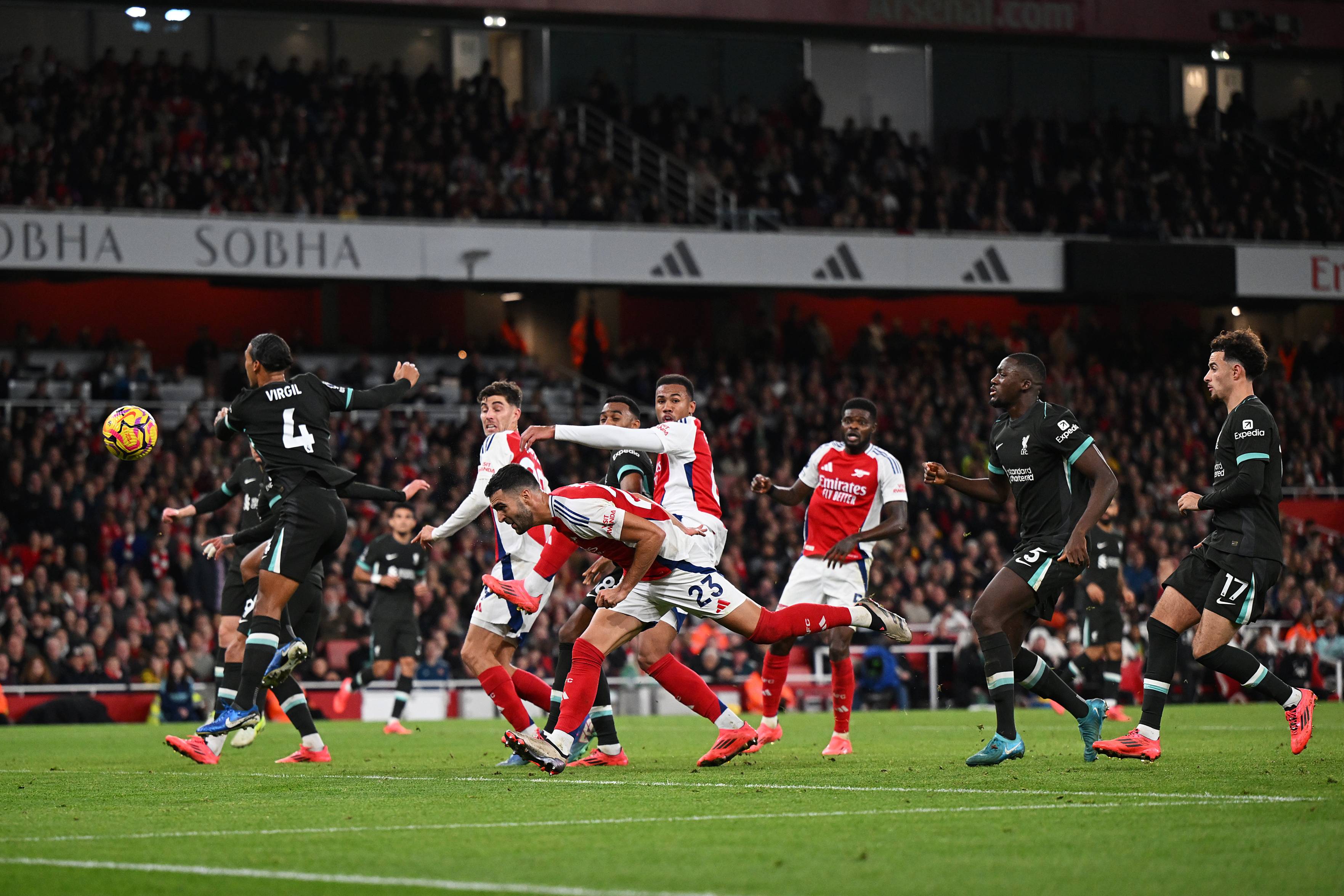 Arsenal against Liverpool