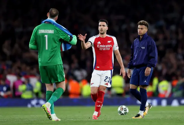 Mikel Merino after Arsenal's defeat to PSG
