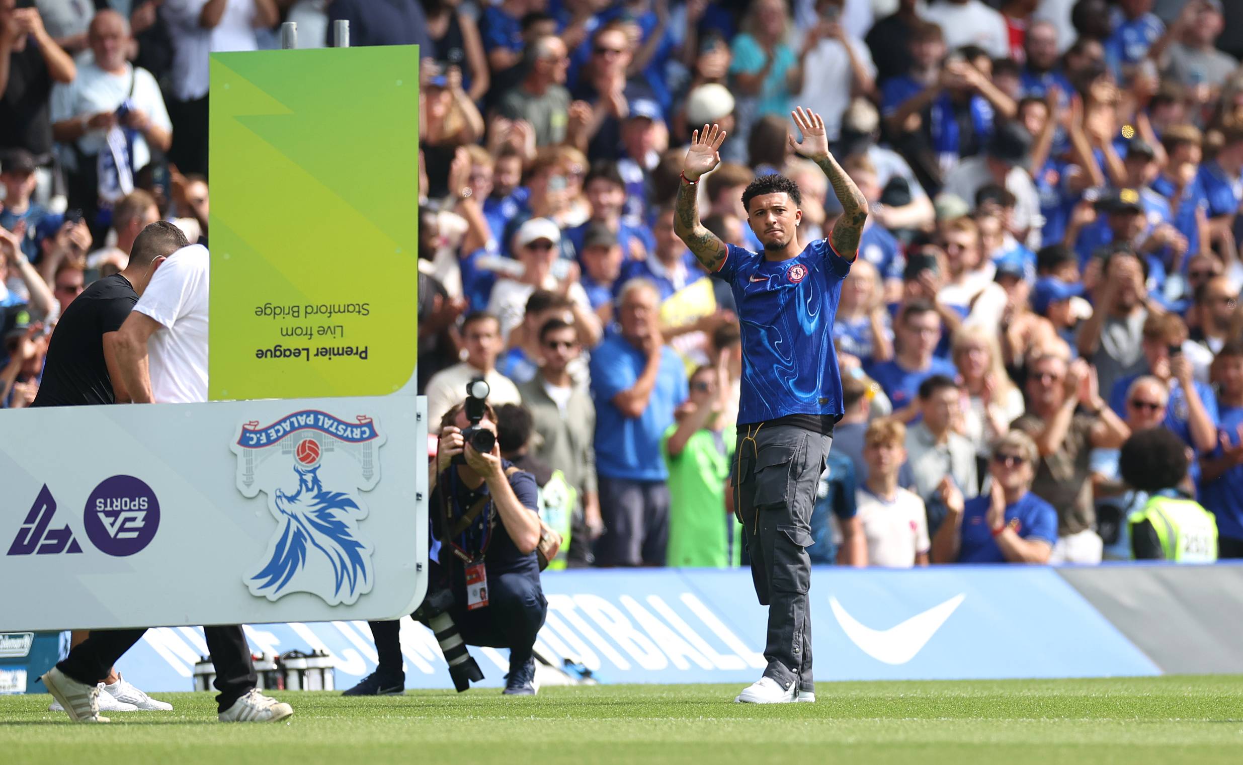Jadon Sancho after signing for Chelsea