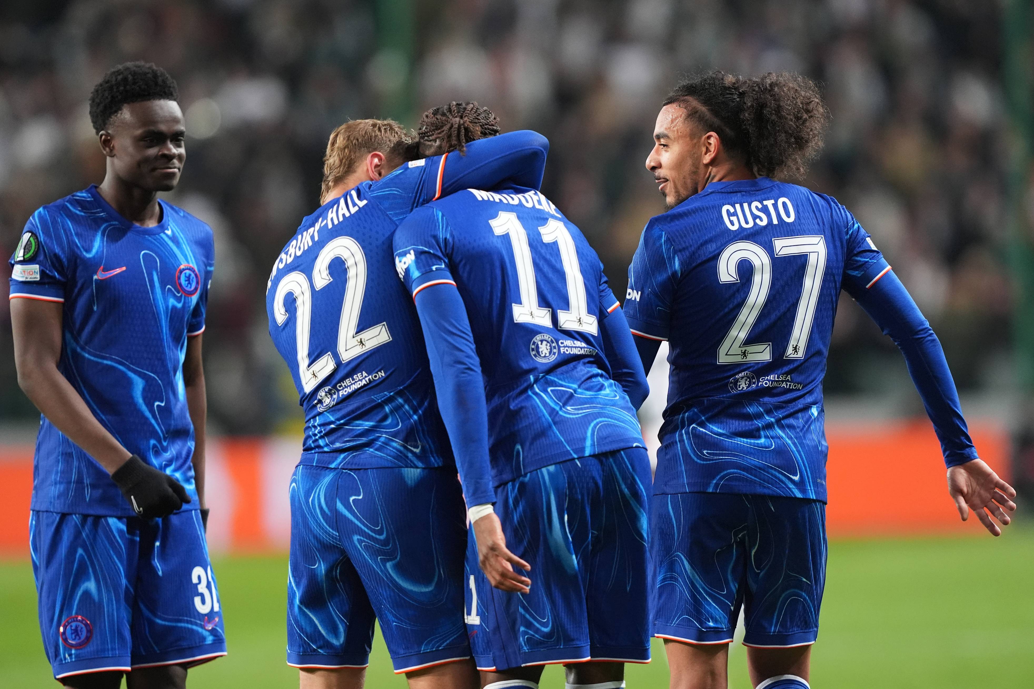 Malo Gusto and some of his Chelsea team-mates