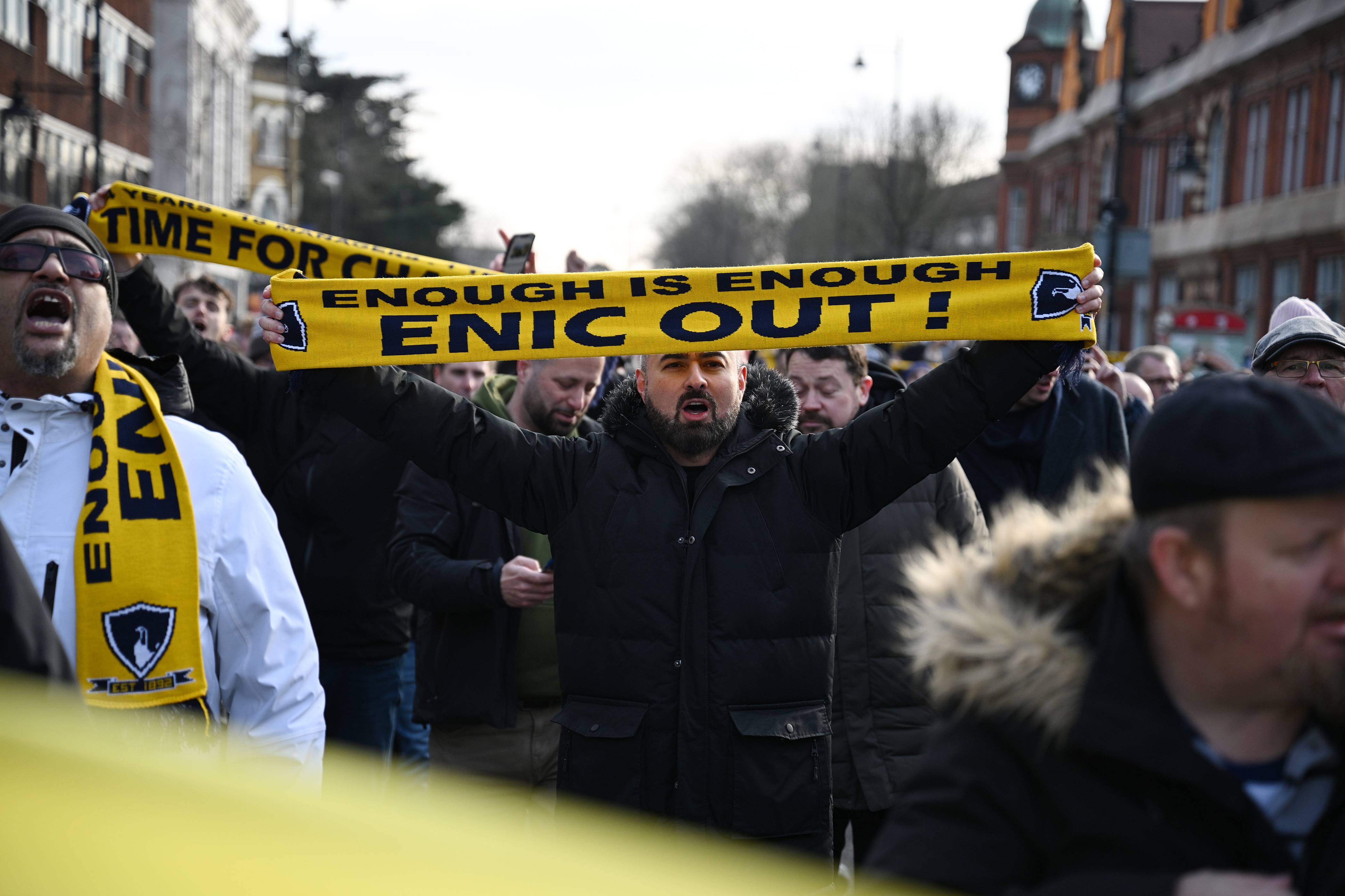 Spurs fans protest against the club's owners