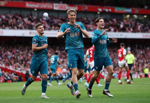 Bournemouth defender Dean Huijsen celebrates