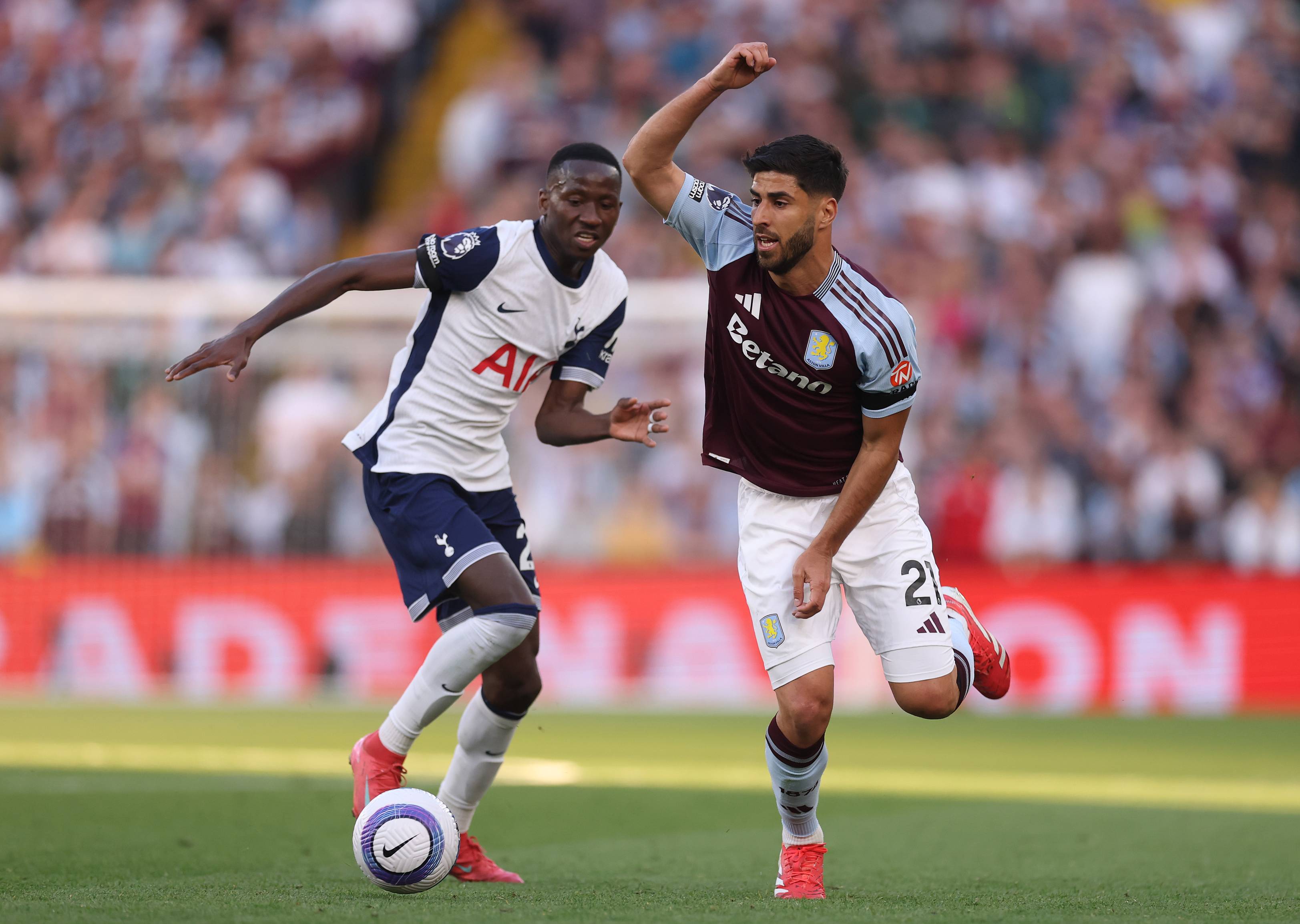 Pape Matar Sarr in action against Aston Villa