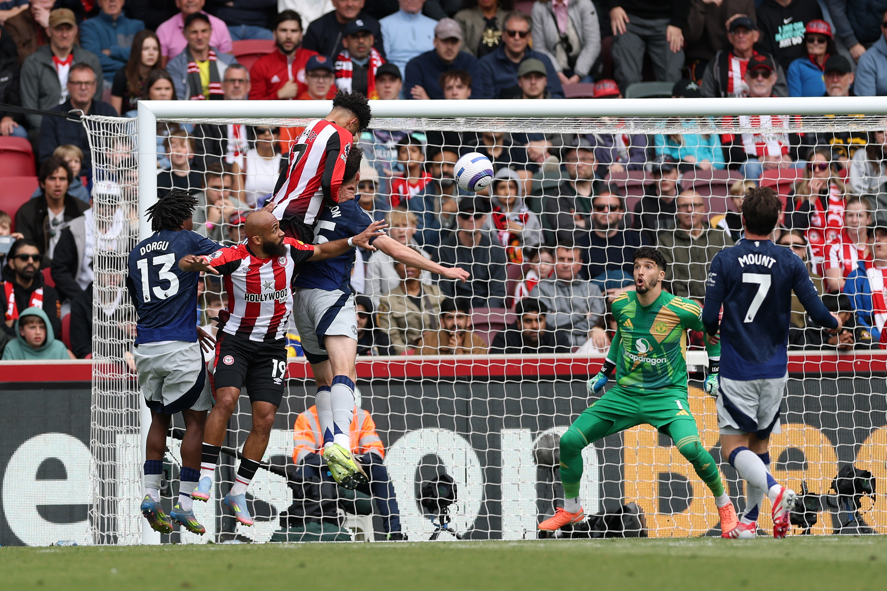 Schade heads Brentford in front against Man Utd