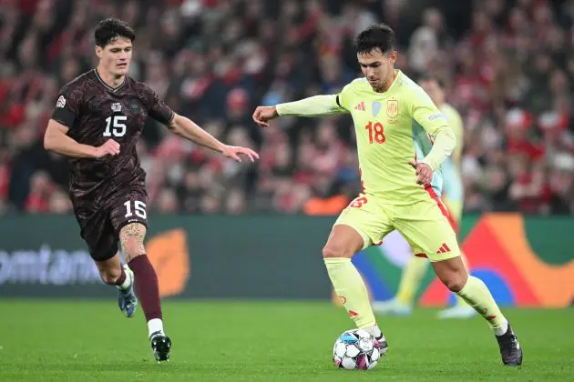 Martin Zubimendi in action for Spain
