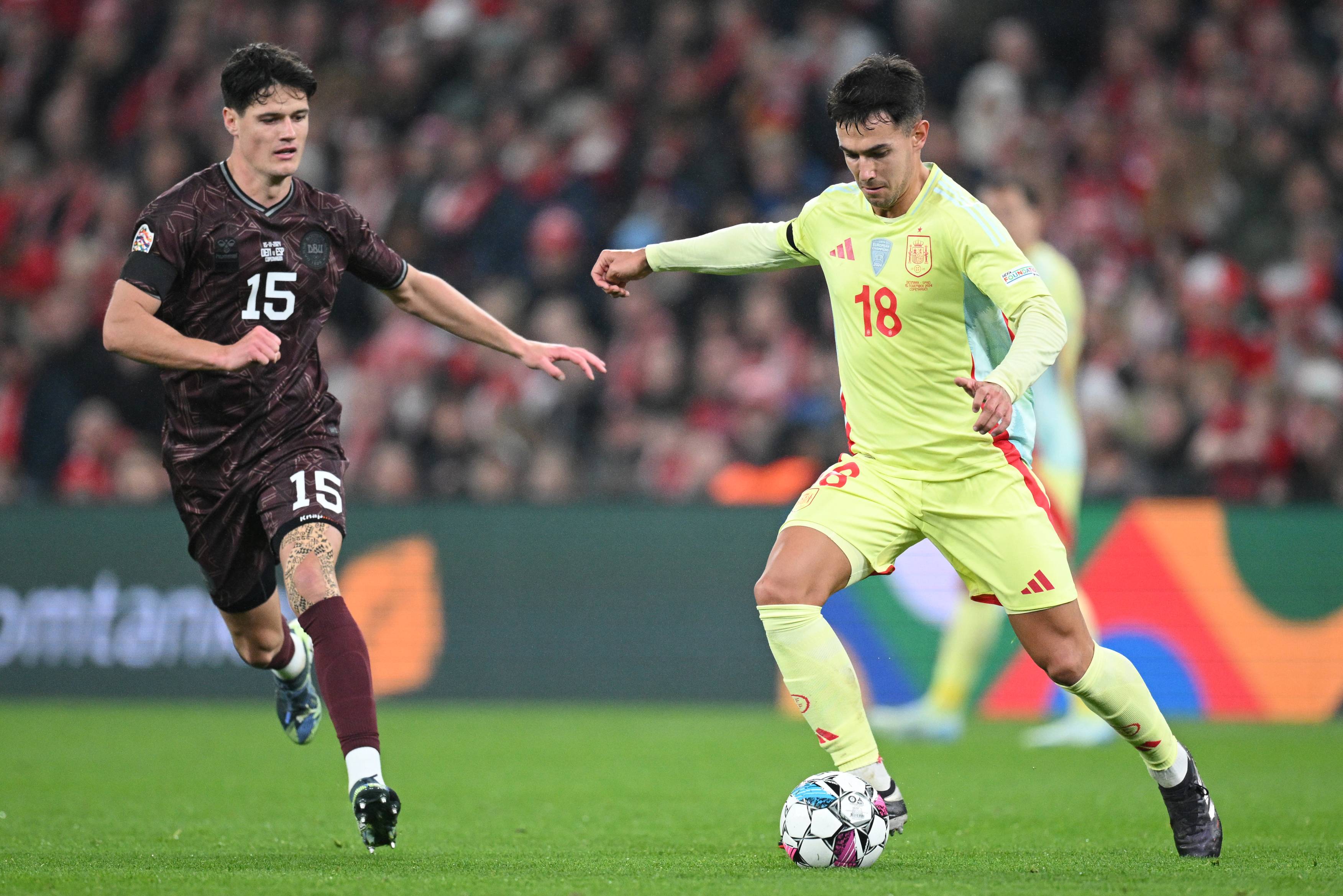Martin Zubimendi in action for Spain