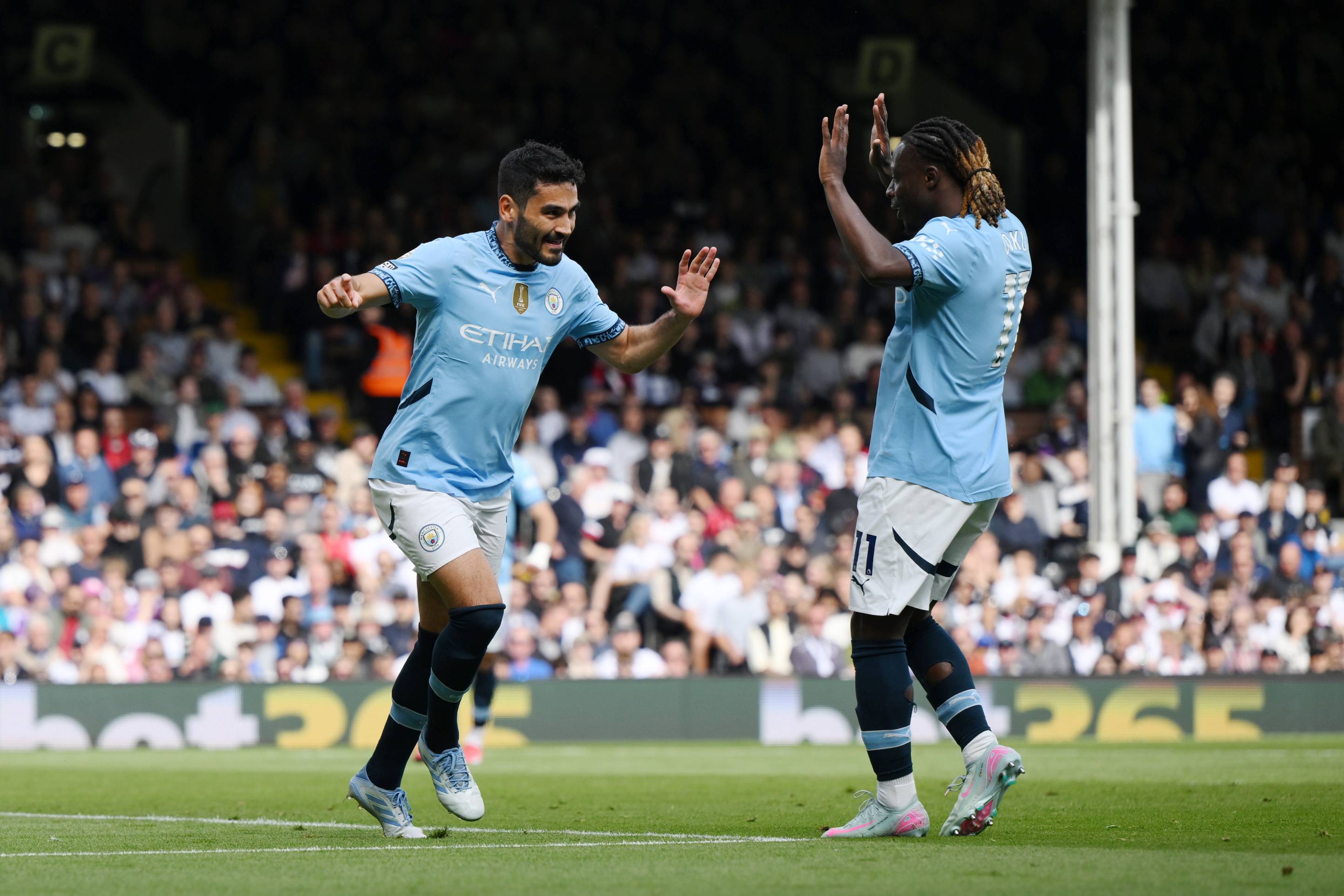 Gundogan celebrates against Fulham